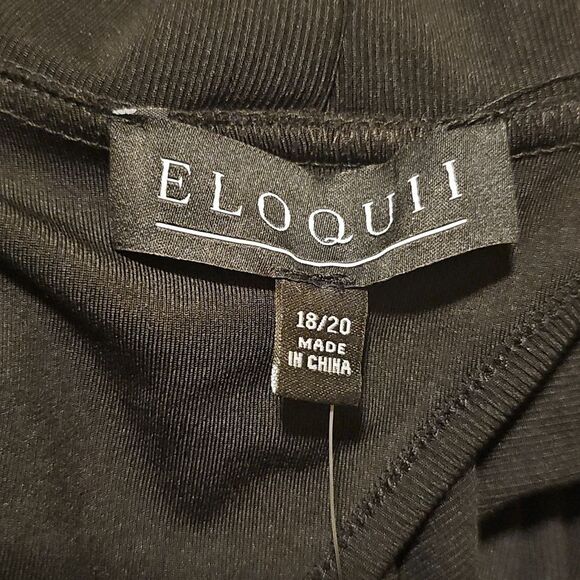 NWT ELOQUII‎ Black Asymmetrical Midi Dress - Size 18/20 - Picture 9 of 10